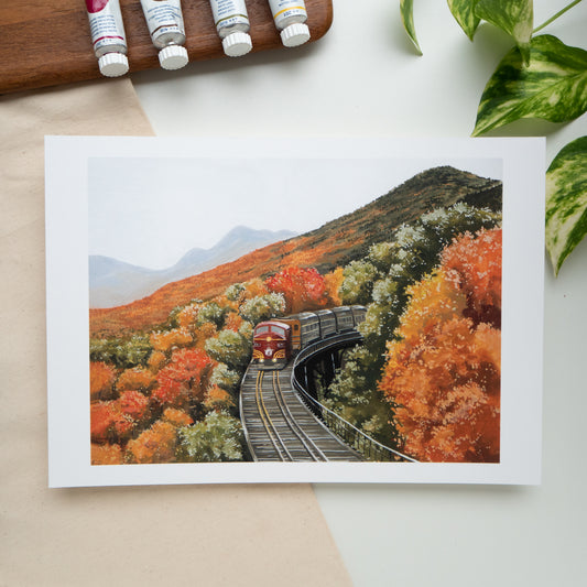 "Autumn Train" A4 Fine Art Print