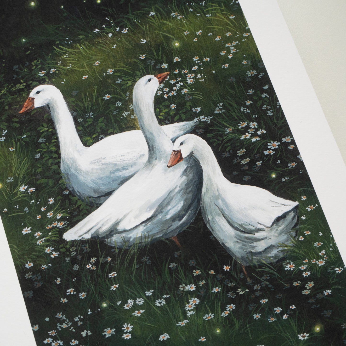 "Geese On A Field" A5 Fine Art Print
