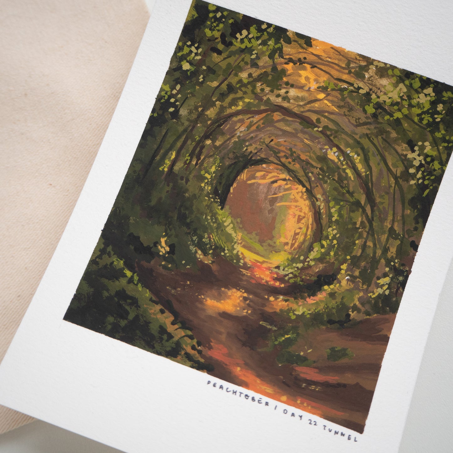 ORIGINAL PAINTING Peachtober "Tunnel" 22/31