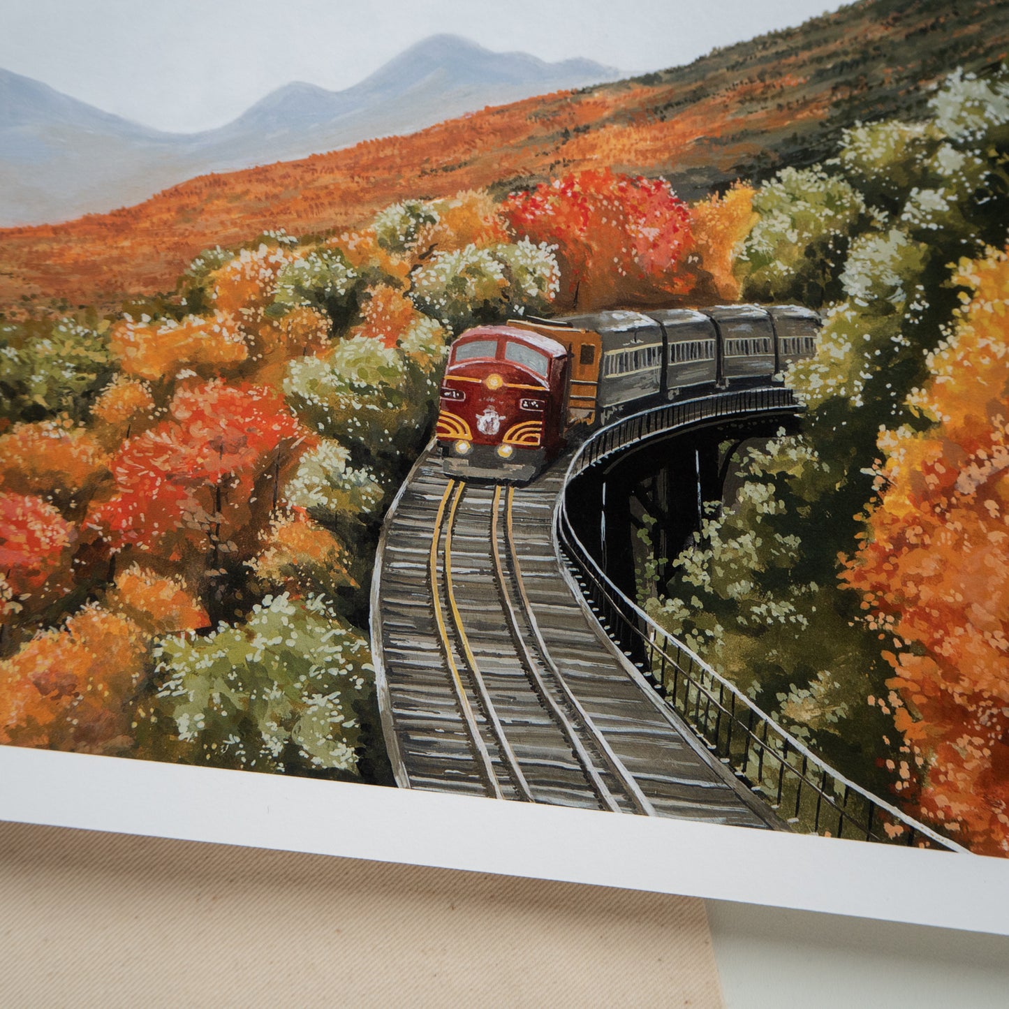 "Autumn Train" A4 Fine Art Print