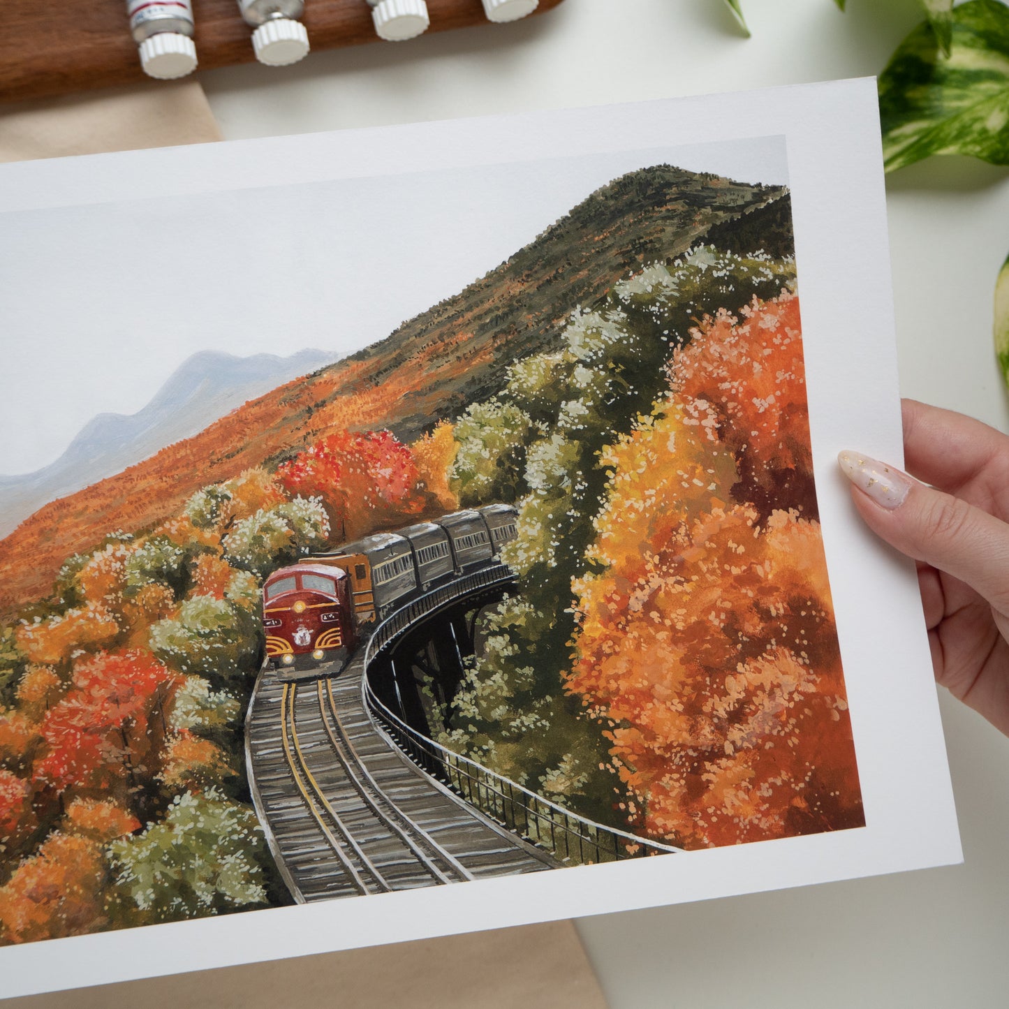 "Autumn Train" A4 Fine Art Print