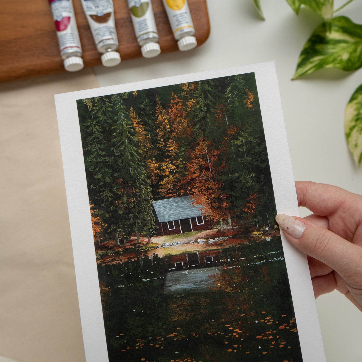 "Autumn Cabin" A5 Fine Art Print