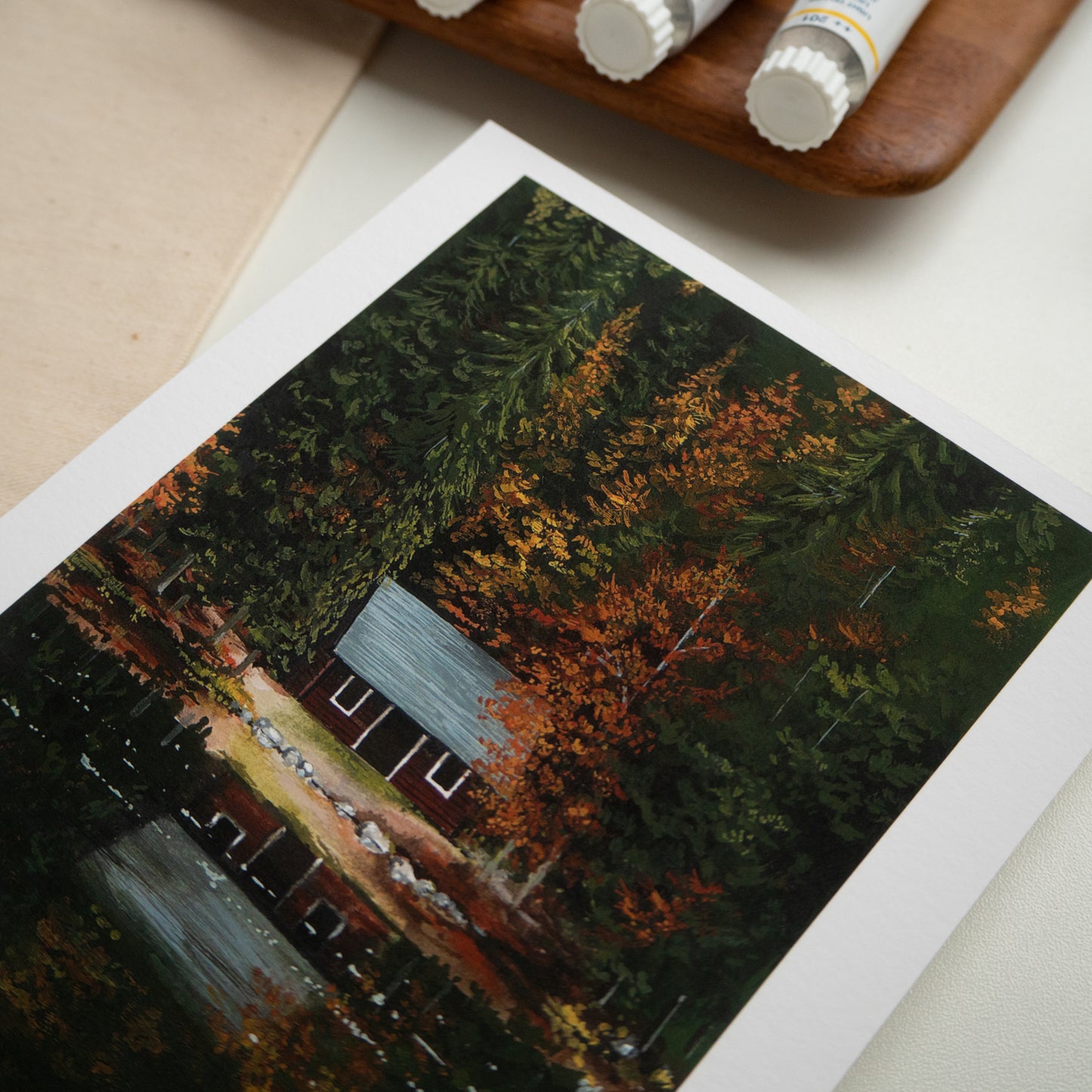 "Autumn Cabin" A5 Fine Art Print