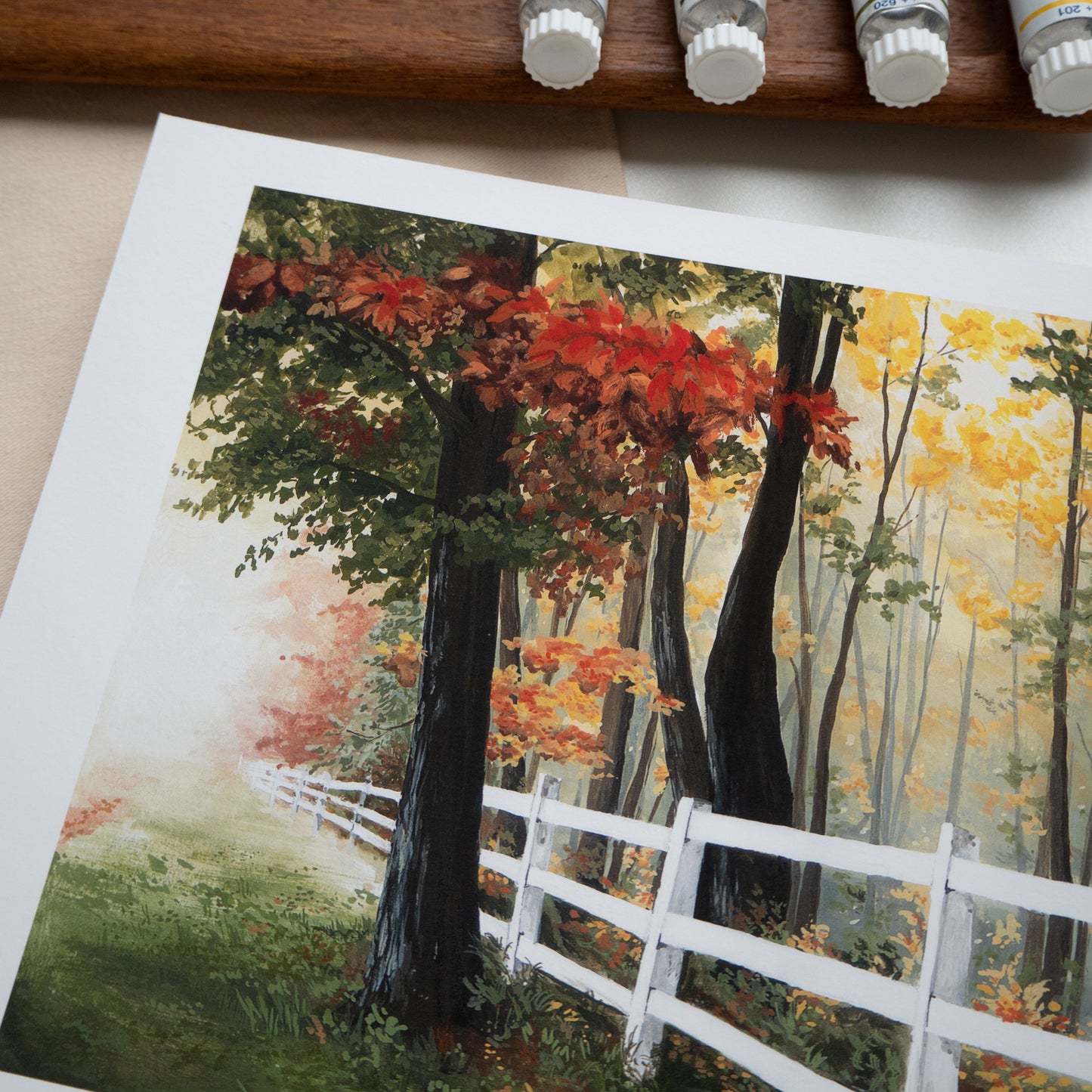 "Dreamy Autumn Forest" A4 Fine Art Print