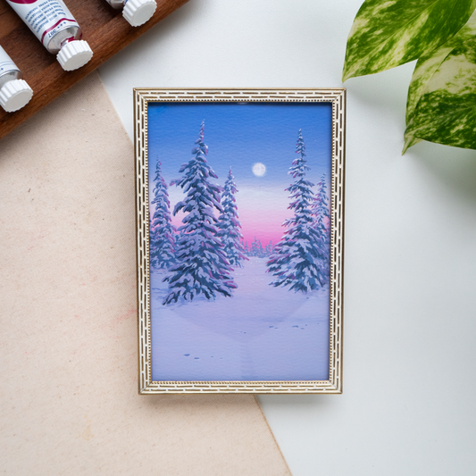 FRAMED ORIGINAL PAINTING "Winter Twilight"