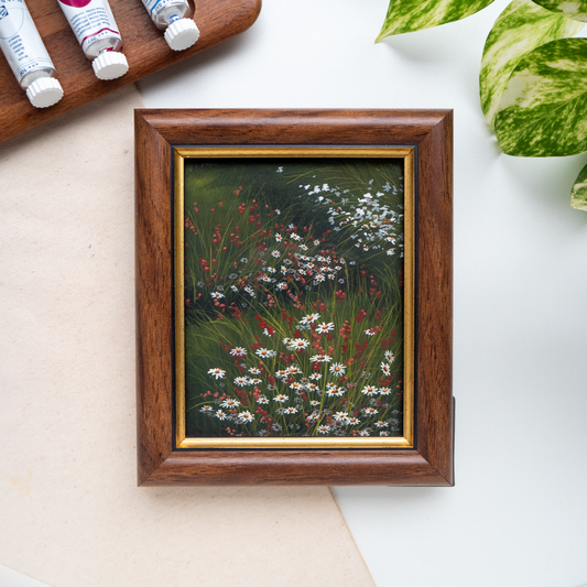 FRAMED ORIGINAL PAINTING "Wild Daisies II"