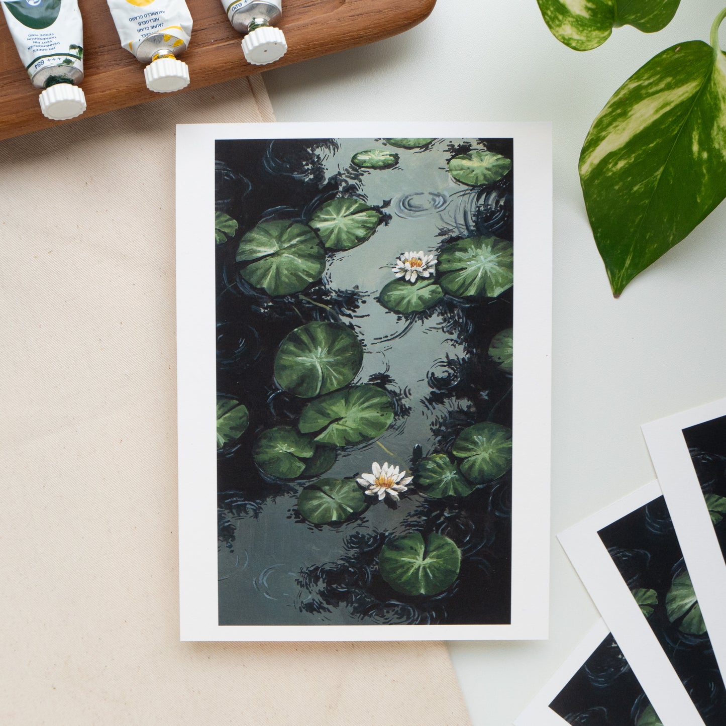 "Rainy Pond" A5 Fine Art Print