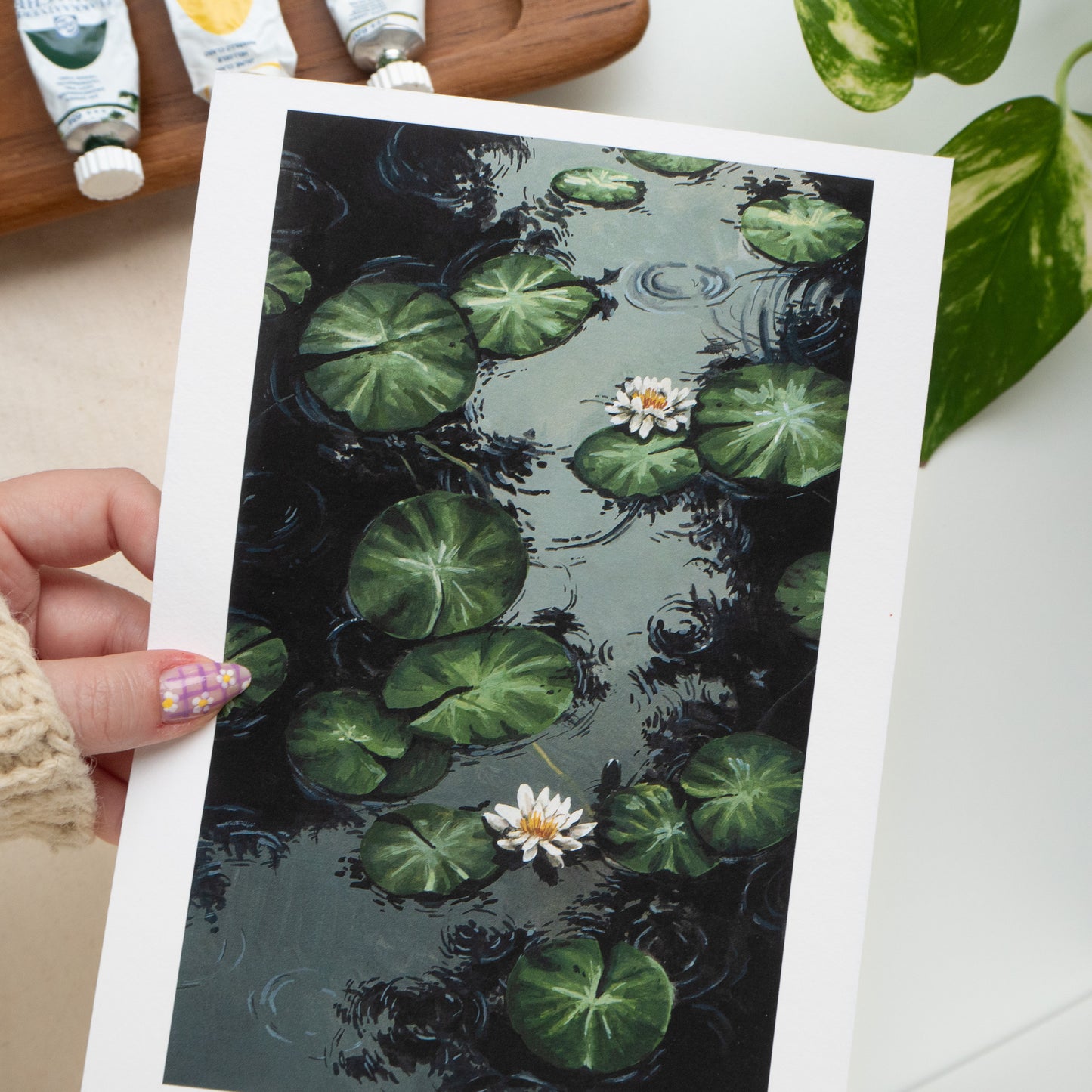 "Rainy Pond" A5 Fine Art Print