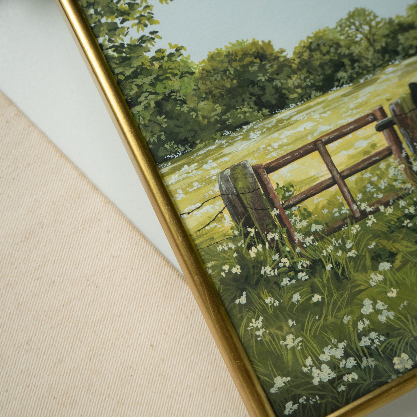 FRAMED ORIGINAL PAINTING "Among The Wildflowers"