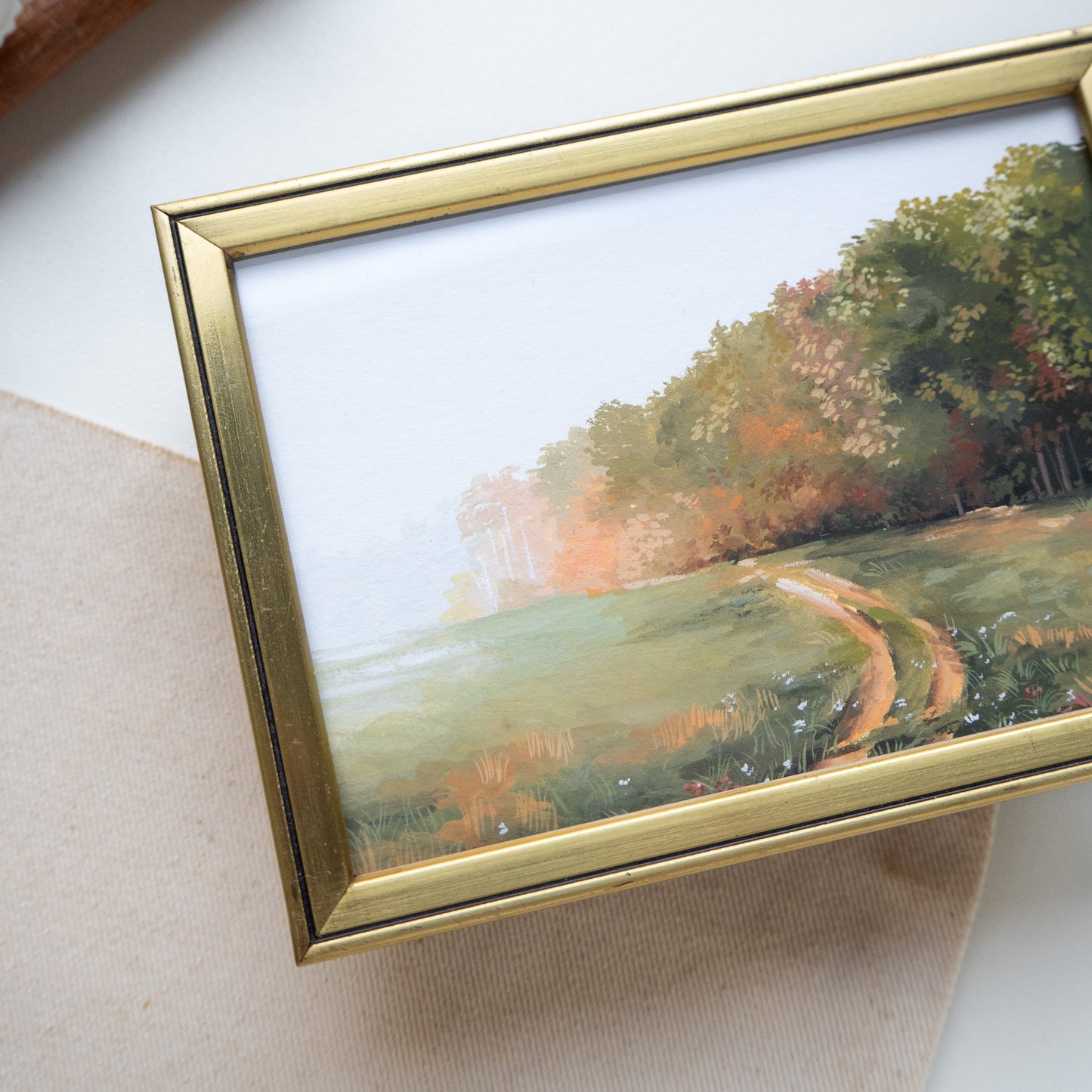 FRAMED ORIGINAL PAINTING "Cold Morning In September"