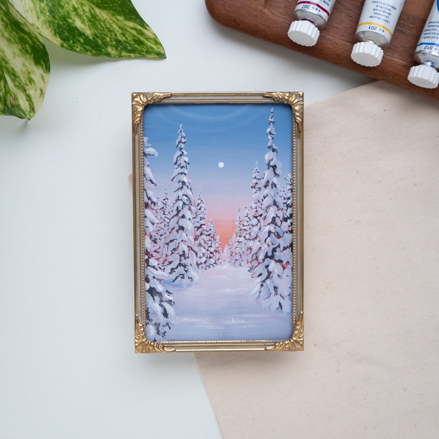 FRAMED ORIGINAL PAINTING "Winter Wonderland" 2/5