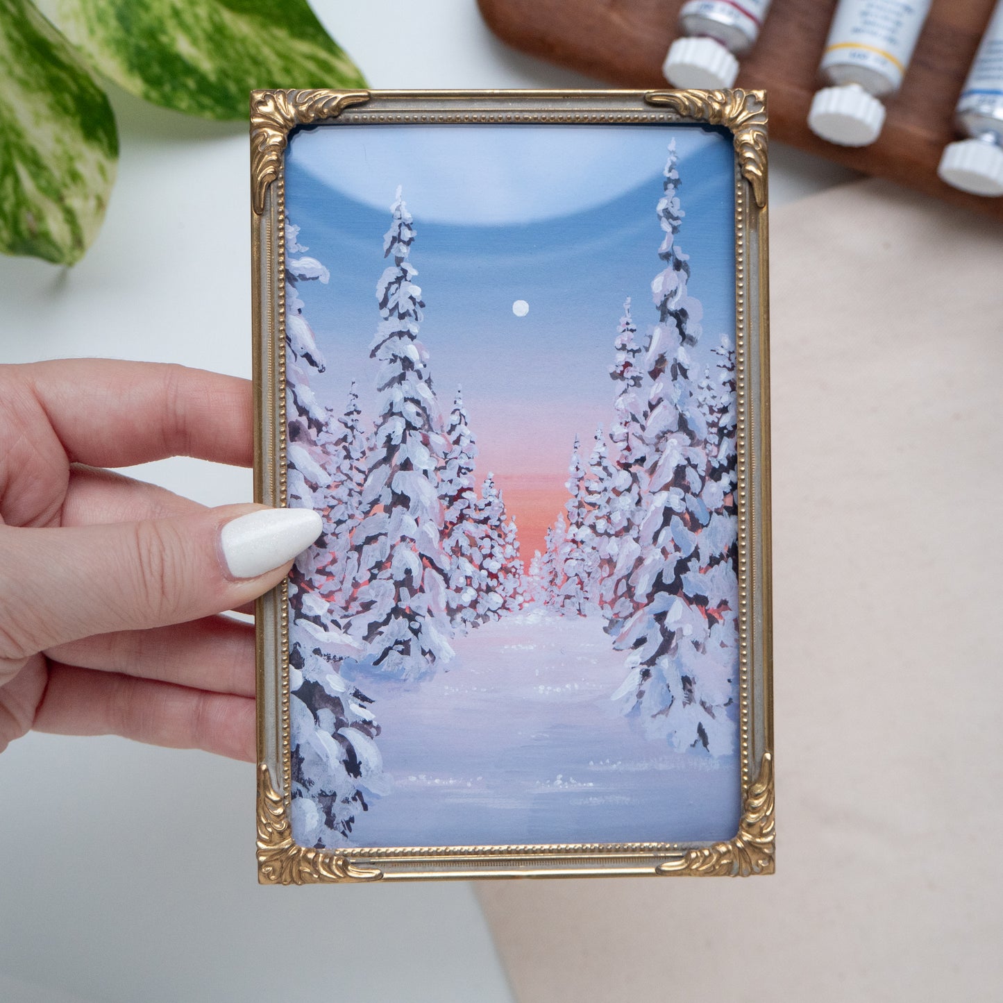 FRAMED ORIGINAL PAINTING "Winter Wonderland" 2/5