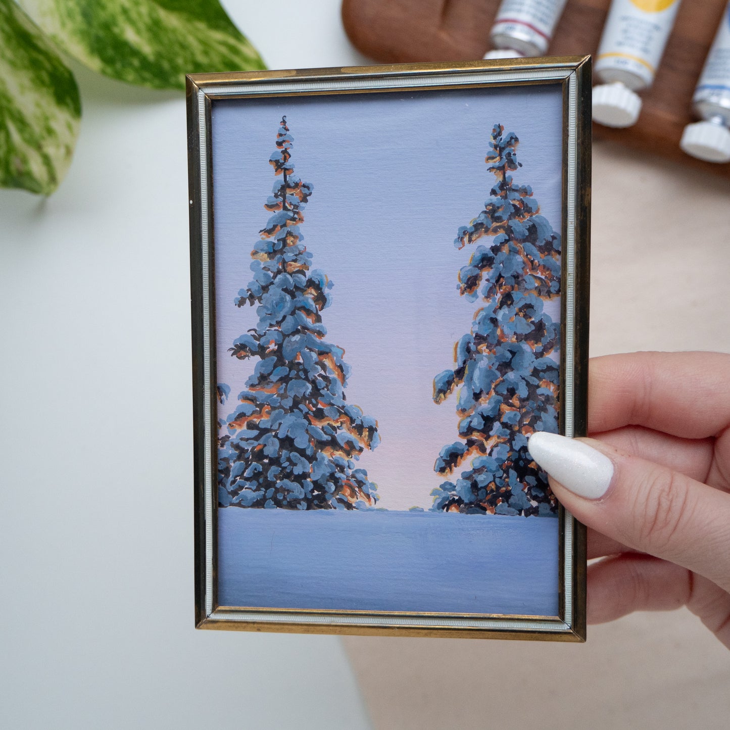 FRAMED ORIGINAL PAINTING "Winter Wonderland" 4/5