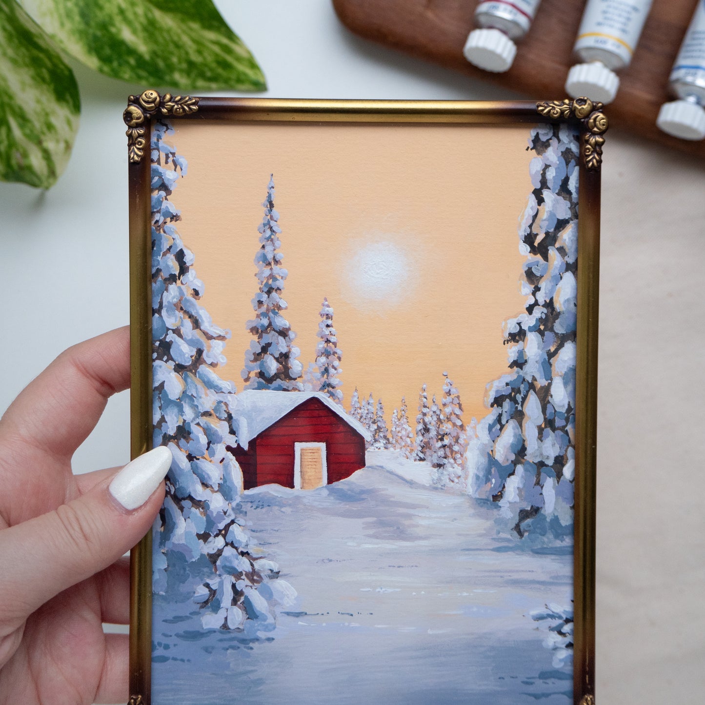 FRAMED ORIGINAL PAINTING "Winter Wonderland" 5/5