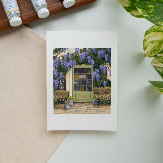 ORIGINAL PAINTING "Flower Shop" 25/30 April Challenge