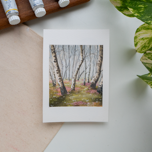 ORIGINAL PAINTING "Birch Tree" 29/30 April Challenge