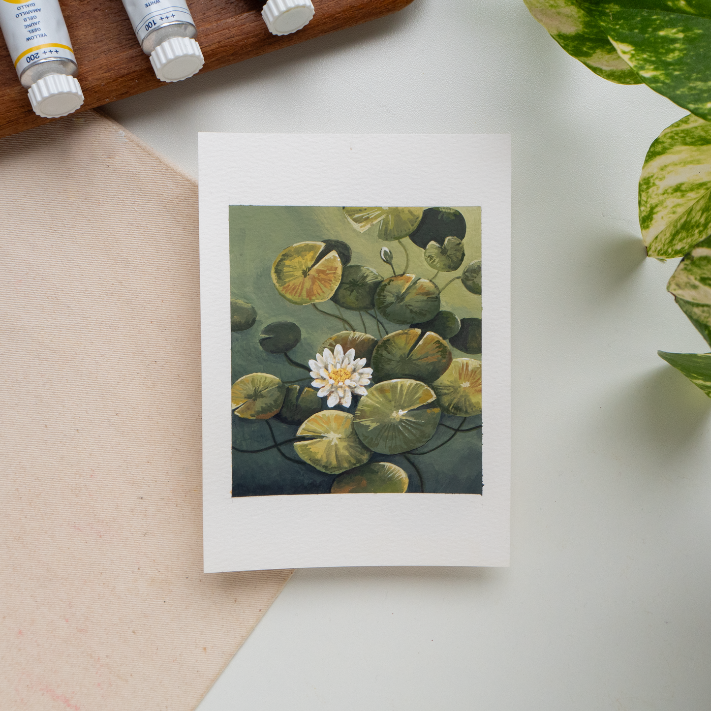 ORIGINAL PAINTING "Pond" 7/30 April Challenge